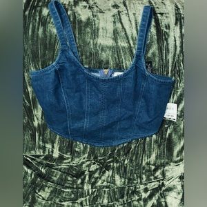 Denim Crop Tank Top